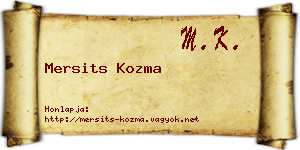 Mersits Kozma névjegykártya